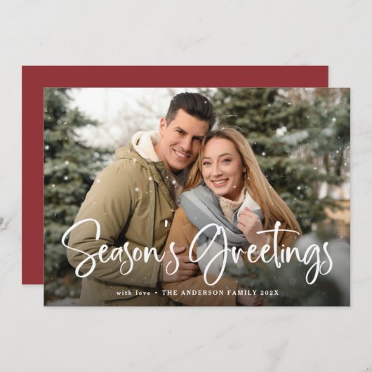 季節のごあいさつと家族の写真 シーズンカード (正面/裏面)