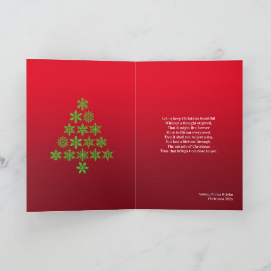 季節のごあいさつによって折られるカード シーズンカード (内部)