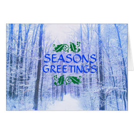 季節のごあいさつの冬の森カード