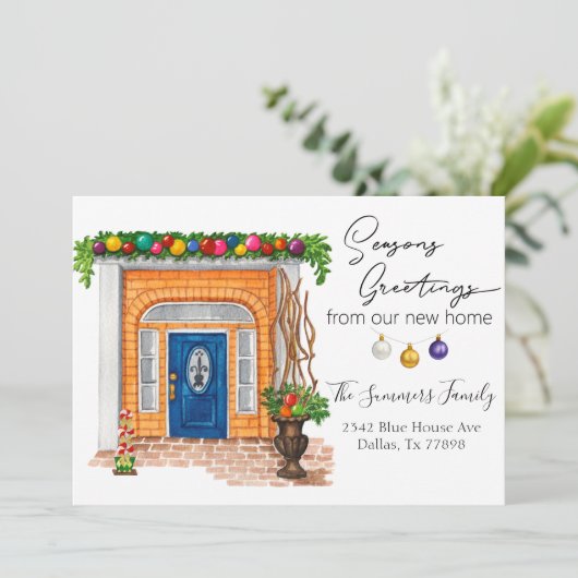 季節のごあいさつの新しいホームの移動告知 招待状 (スタンド正面)