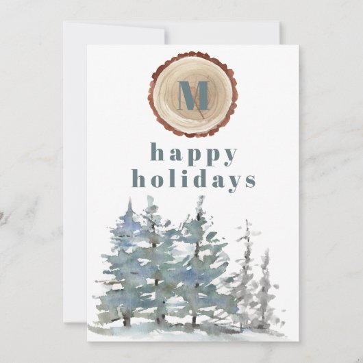 季節のごあいさつの水彩林のロゴ企業の シーズンカード (正面)