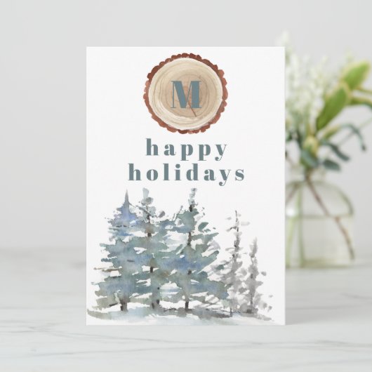 季節のごあいさつの水彩林のロゴ企業の シーズンカード (スタンド正面)