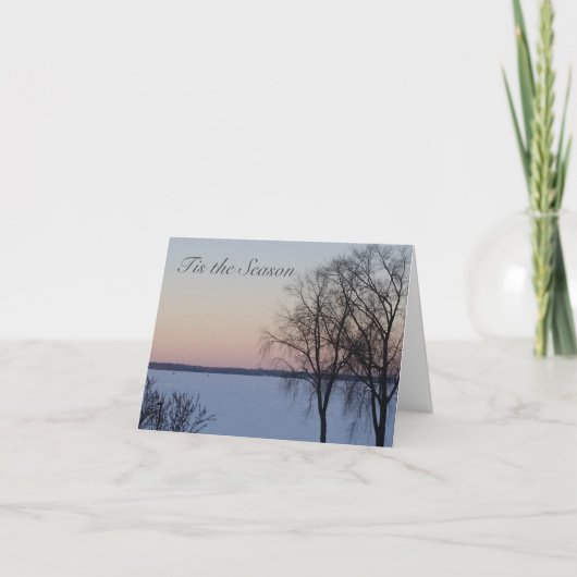 季節のごあいさつウィスコンシンウィンターレイククリスマス カード (正面)