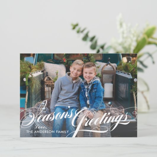 季節のごあいさつエレガント書道台本の写真 シーズンカード (スタンド正面)