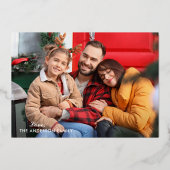 季節のごあいさつエレガント書道台本の写真 箔シーズンカード (正面)