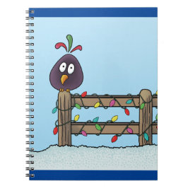 季節のごあいさつカートゥーンバードオンフェンス ノートブック