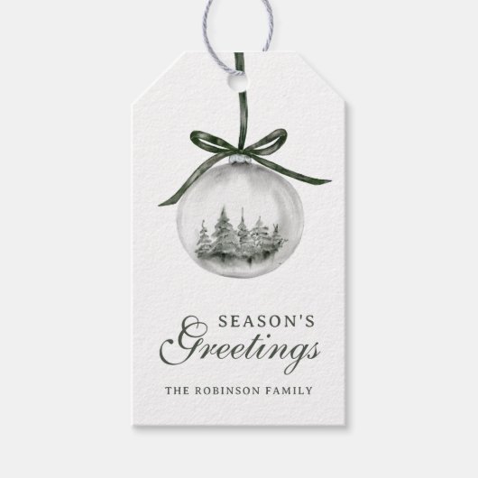 季節のごあいさつクリスマスウォーターカラーオーナメント ギフトタグ (正面)