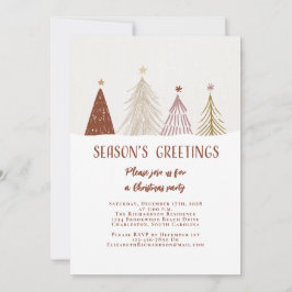 季節のごあいさつクリスマスツリーエレガントパーティー 招待状
