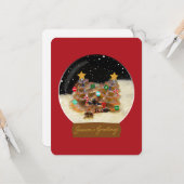 季節のごあいさつクリスマスツリーワームのスノーグローブ カード (正面/裏面インサイチュ)