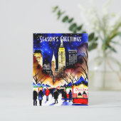 季節のごあいさつクリスマスナイトマーケットニューヨーク ポストカード (スタンド正面)