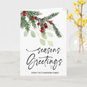 季節のごあいさつクリスマスプレゼント友人ファミリー カード (黄色い花)