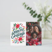 季節のごあいさつクリスマスホリデーカスタムズPHOTO ポストカード (スタンド正面)