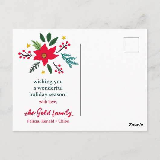 季節のごあいさつクリスマスホリデーカスタムズPHOTO ポストカード (裏面)