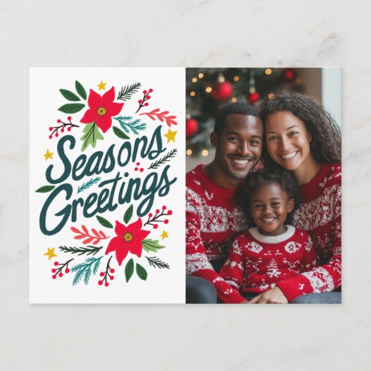 季節のごあいさつクリスマスホリデーカスタムズPHOTO ポストカード (正面)