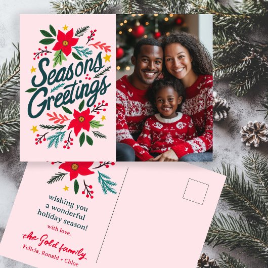 季節のごあいさつクリスマスホリデーカスタムズPHOTO ポストカード