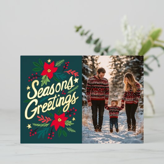 季節のごあいさつクリスマスホリデーカスタムズPHOTO 箔シーズンカード (立ち正面)