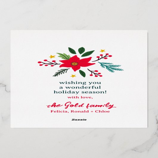 季節のごあいさつクリスマスホリデーカスタムズPHOTO 箔シーズンカード (裏面)