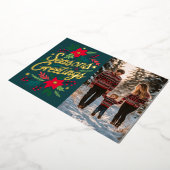 季節のごあいさつクリスマスホリデーカスタムズPHOTO 箔シーズンカード (回転した状態)