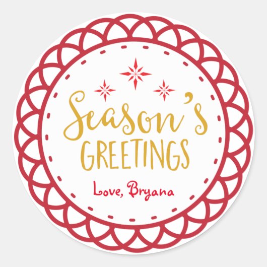 季節のごあいさつクリスマスホリデーステッカー ラウンドシール (正面)