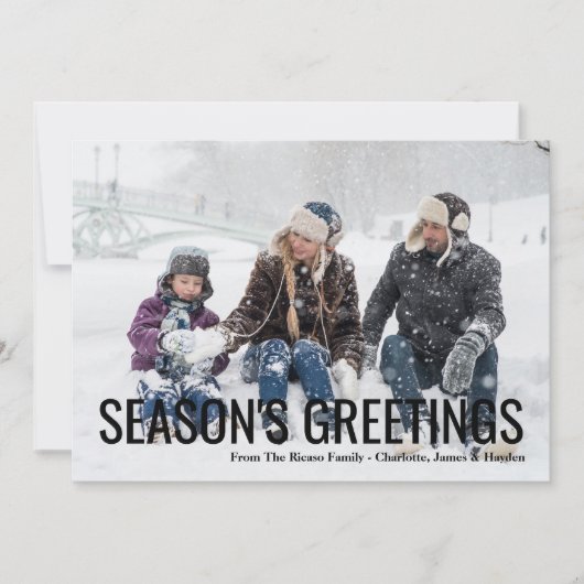季節のごあいさつクリスマスホリデーフォトカード カード (正面)