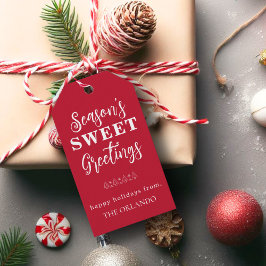 季節のごあいさつクリスマスホリデーレッドホワイト ギフトタグ