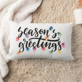 季節のごあいさつクリスマスライトホワイト ランバークッション (ブランケット)