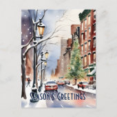 季節のごあいさつクリスマス冬通りニューヨーク ポストカード (正面)