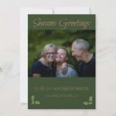 季節のごあいさつグリーン&金ゴールドフォトカード シーズンカード (正面)