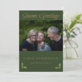 季節のごあいさつグリーン&金ゴールドフォトカード シーズンカード (スタンド正面)