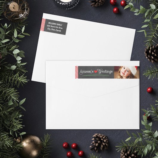 季節のごあいさつシャルボードフォト差出人住所 ラップアラウンドラベル