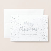 季節のごあいさつシルバー会社フォイルカード 箔カード (封筒付き正面)