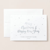 季節のごあいさつシルバー会社フォイルカード 箔カード (封筒付き正面)