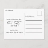 季節のごあいさつスターフェイク金ゴールドスクリプトクリスマス ポストカード (裏面)