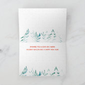 季節のごあいさつスノーラデンツリーズホワイトクリスマス シーズンカード (内部)