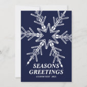 季節のごあいさつスモダンノーフレークネイビーブルー シーズンカード (正面)