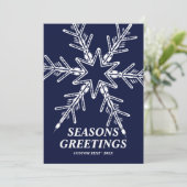 季節のごあいさつスモダンノーフレークネイビーブルー シーズンカード (スタンド正面)