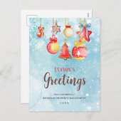 季節のごあいさつス企業のクリスホリデーカード シーズンポストカード (正面/裏面)