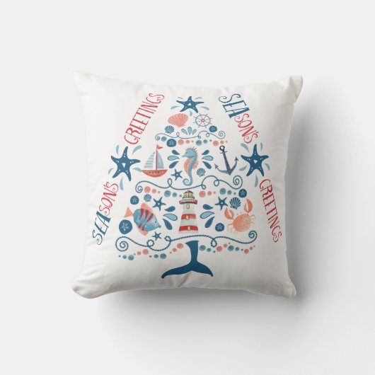 季節のごあいさつス航海のリーコースタルクリスマス クッション (正面)