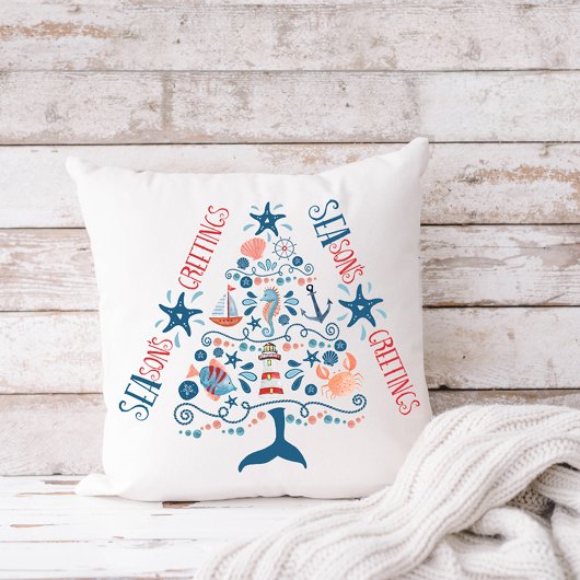 季節のごあいさつス航海のリーコースタルクリスマス クッション