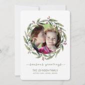 季節のごあいさつズウォーターカラーリースホリデー シーズンカード (正面)