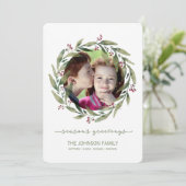 季節のごあいさつズウォーターカラーリースホリデー シーズンカード (スタンド正面)