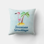 季節のごあいさつズピンクフラミンゴinサンタハット クッション (裏面)