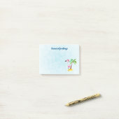 季節のごあいさつズピンクフラミンゴinサンタハット ポストイット (デスク上)