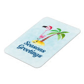 季節のごあいさつズピンクフラミンゴinサンタハット マグネット (左側)