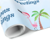 季節のごあいさつズピンクフラミンゴinサンタハット ラッピングペーパー (ロールコーナー)