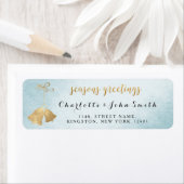 季節のごあいさつズブルーゴールデンクリスマスベル ラベル (インサイチュ)