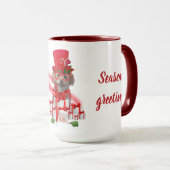 季節のごあいさつズプードルレッド&ホワイトコーヒーマグ マグカップ (正面右)