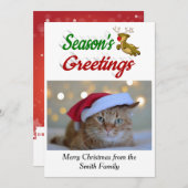 季節のごあいさつトナカイのクリスマスフォトスクリプト シーズンカード (正面/裏面)