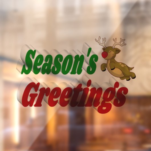 季節のごあいさつトナカイタイポグラフィクリスマス ウィンドウサイン (シート2)