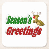 季節のごあいさつトナディアクリスマスタイポグラフィ スクエアペーパーコースター (正面)